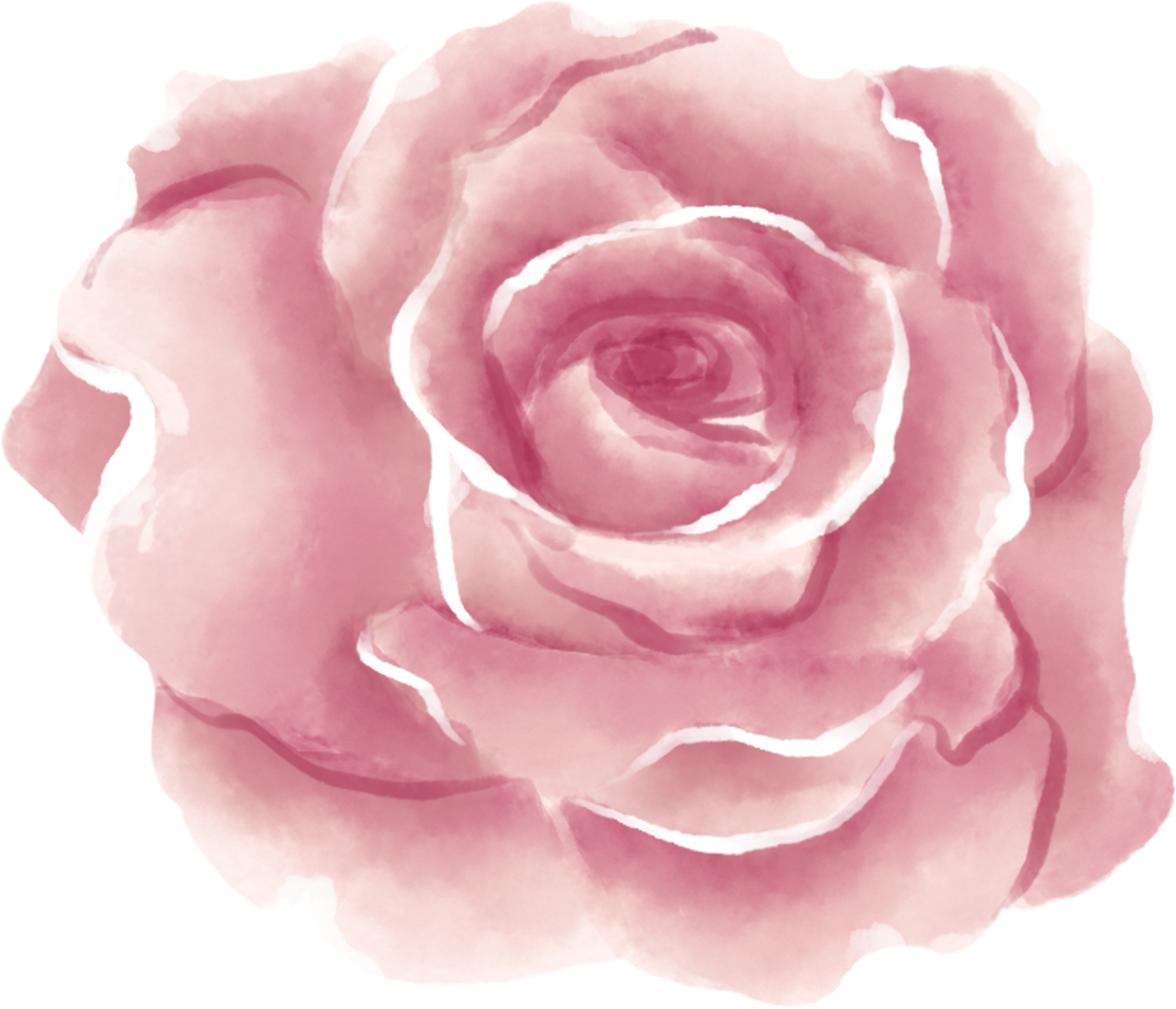 Watercolor Individual Pink Flower
